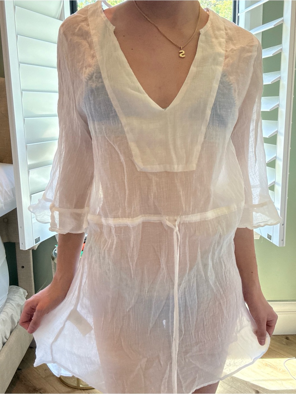 Sheer White Women's Swim Cover-Up Tunic